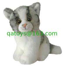 China Sitting Pose Black and white Cat Plush Toys supplier