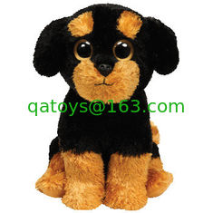 China Sitting Pose Brown and Black Dog Plush Toys supplier