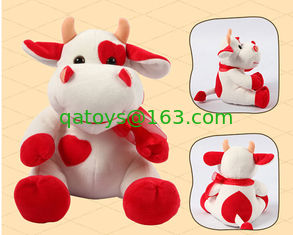 China Sitting Pose RedBull Red Cow Milka Cow Plush Toys supplier