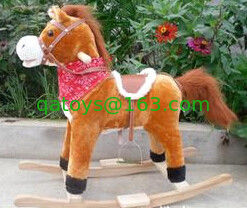 China Brown Rocking Horse With Sound And Moving Mouth and Tail And Led Light Big Size supplier